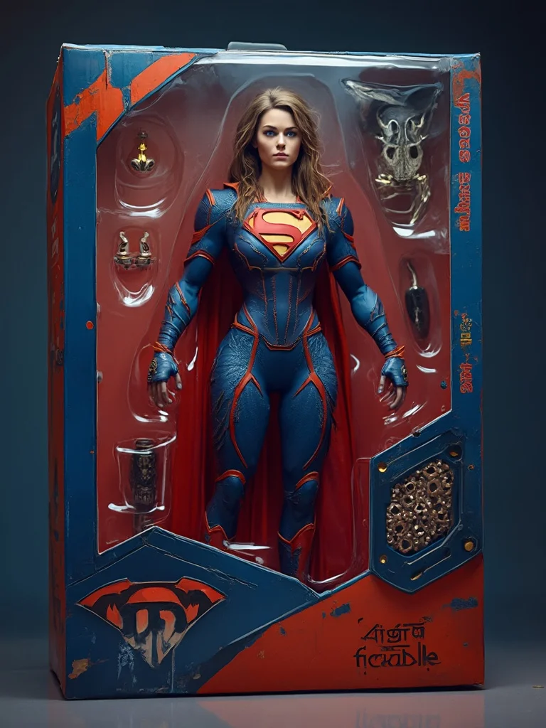 AI action figure of a man in a suit with accessories and retail packaging
