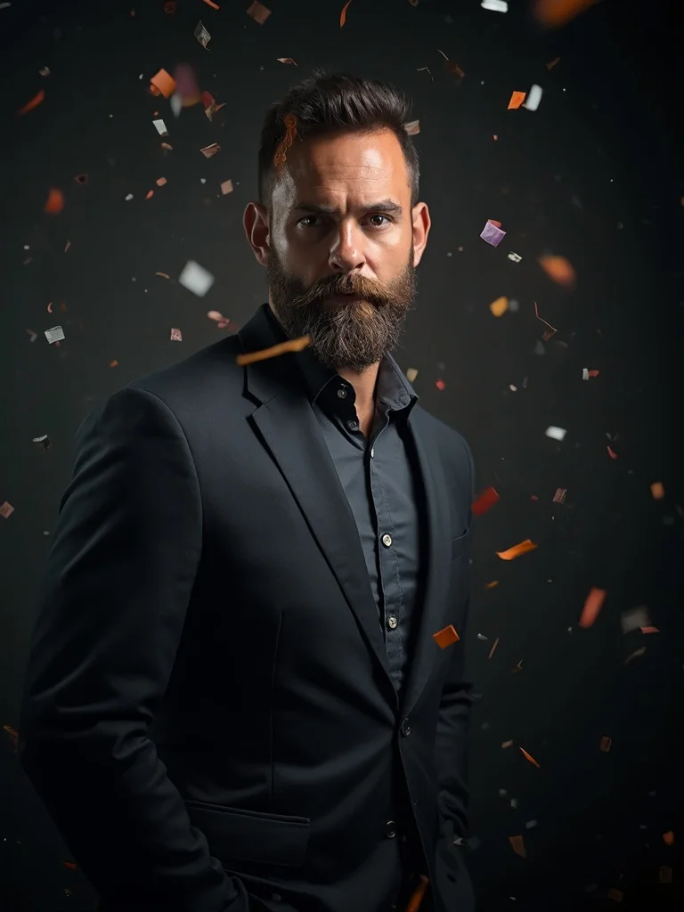 AI birthday photo - man outdoors, natural light portrait