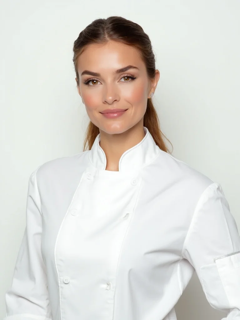 AI chef headshot - professional white coat studio portrait