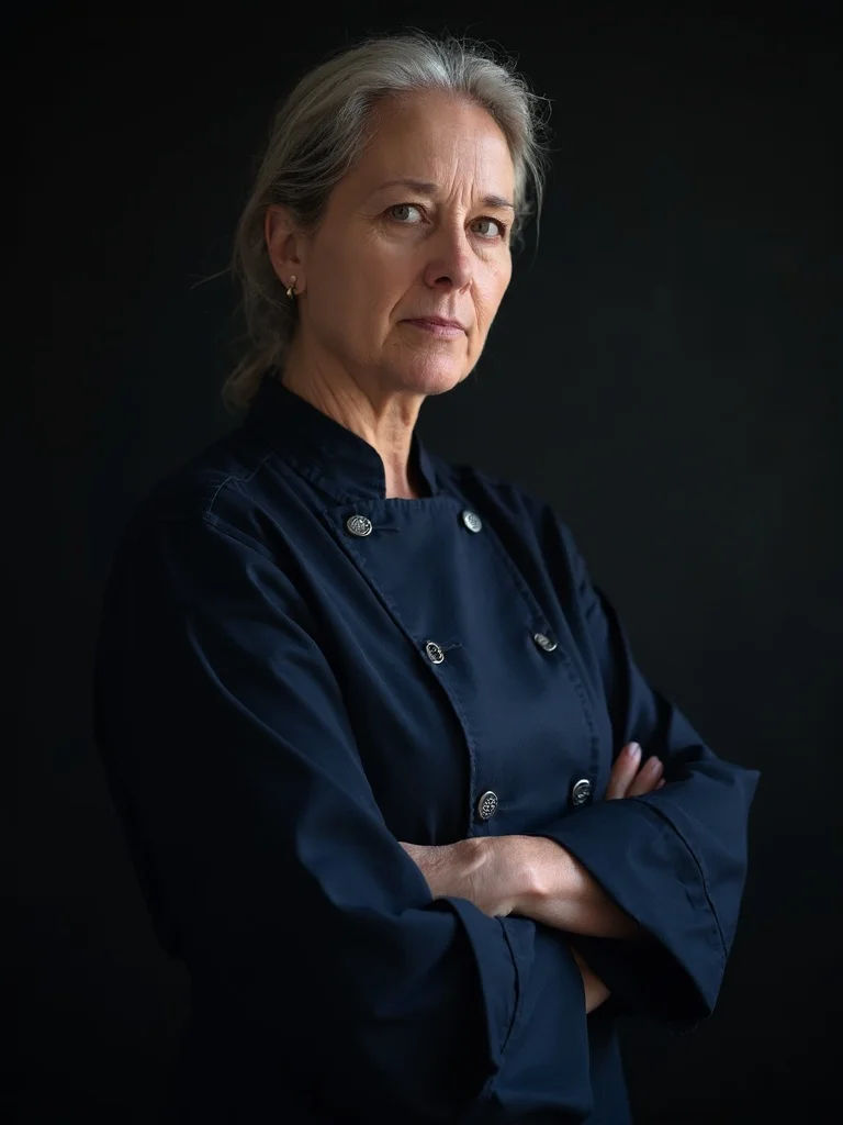 AI culinary headshot - dark dramatic background