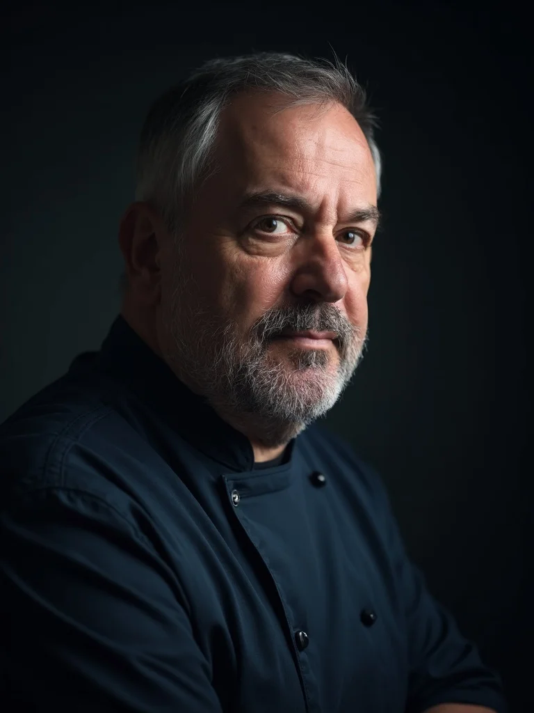 AI chef photography - outdoor warm light portrait