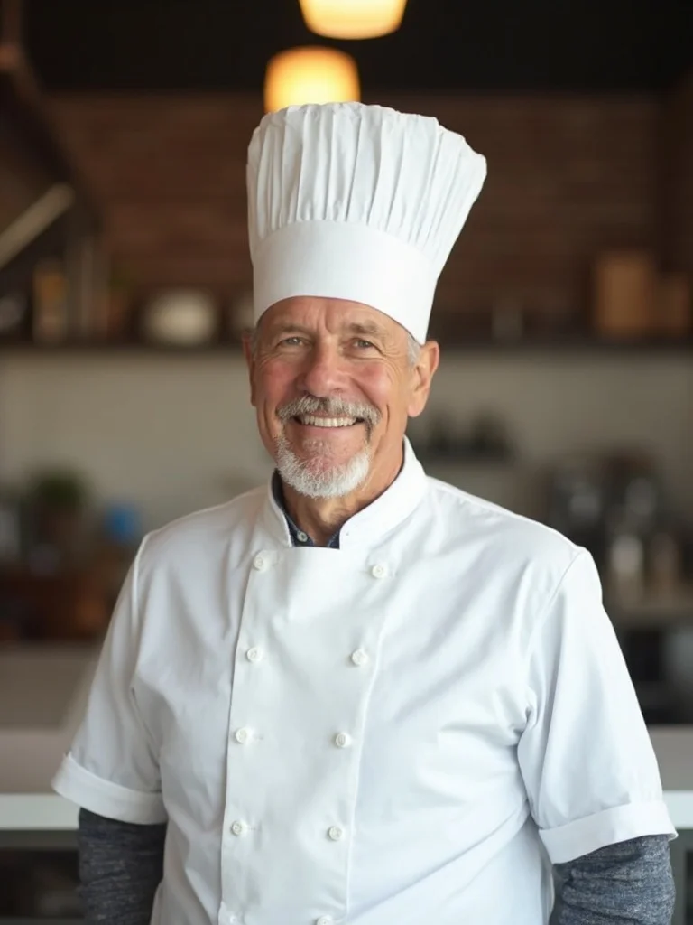 AI culinary headshot - clean white background professional