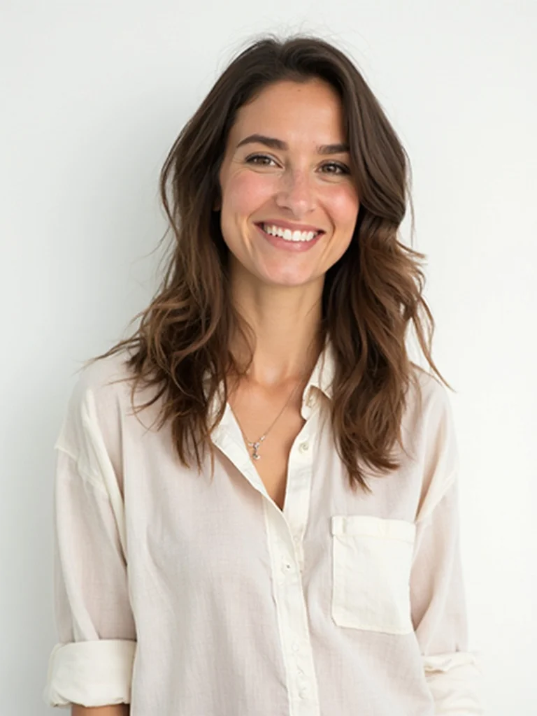 AI comedian headshot - confident smiling expression