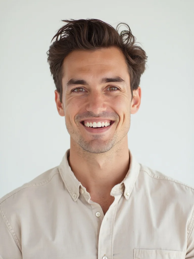AI comedy headshot - dramatic studio lighting