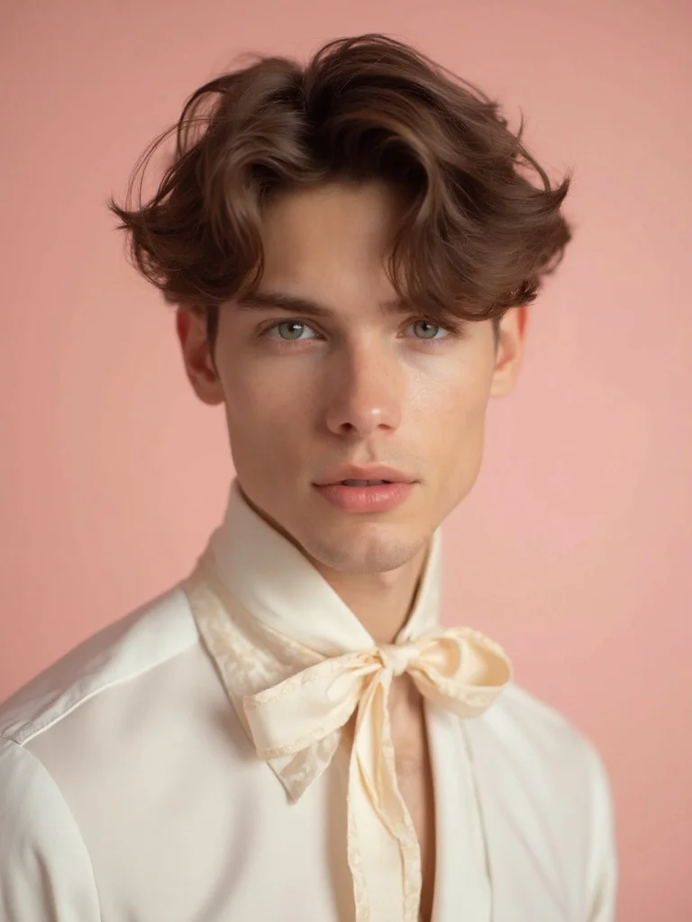 AI coquette photoshoot style with pastel background and bows