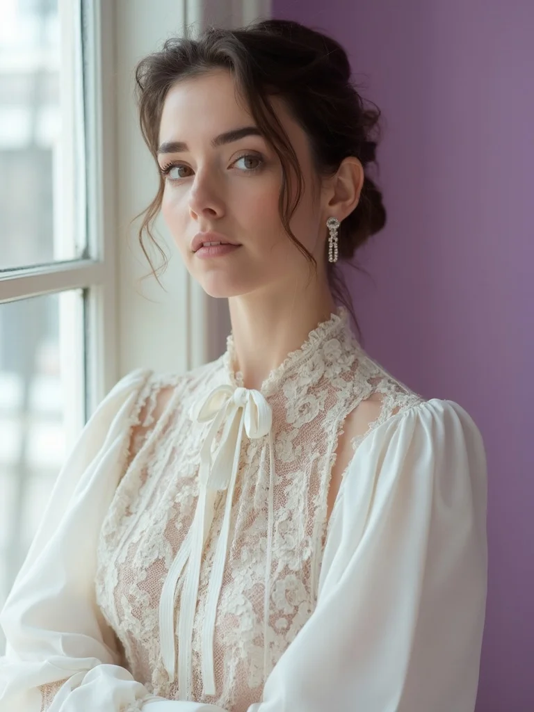 AI coquette aesthetic photo with floral details and dreamy lighting