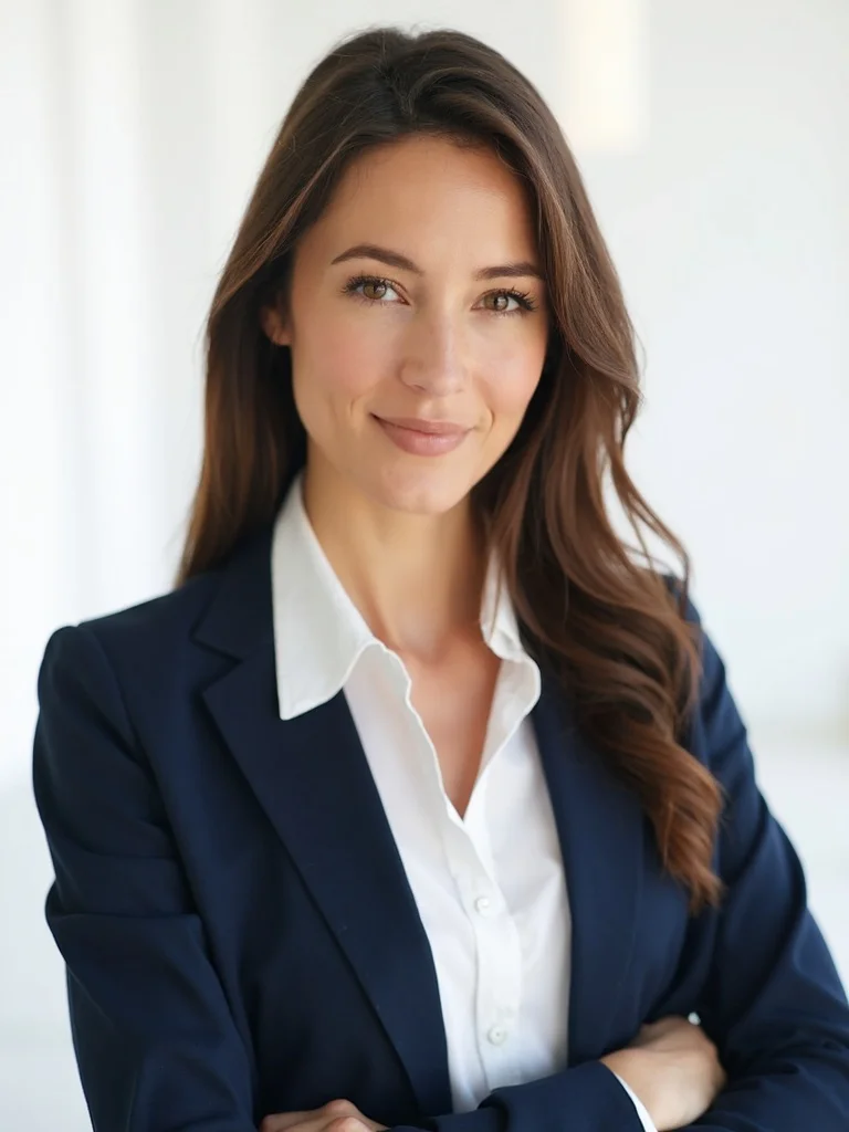 AI corporate headshot - clean white studio background
