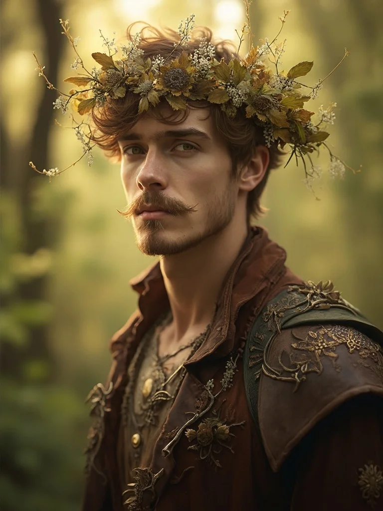AI fantasy portrait - soft glowing light in magical woodland