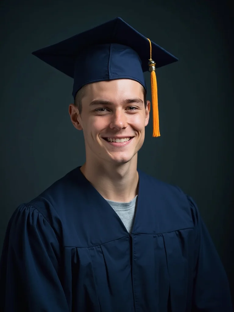 AI graduation photo - outdoor natural light