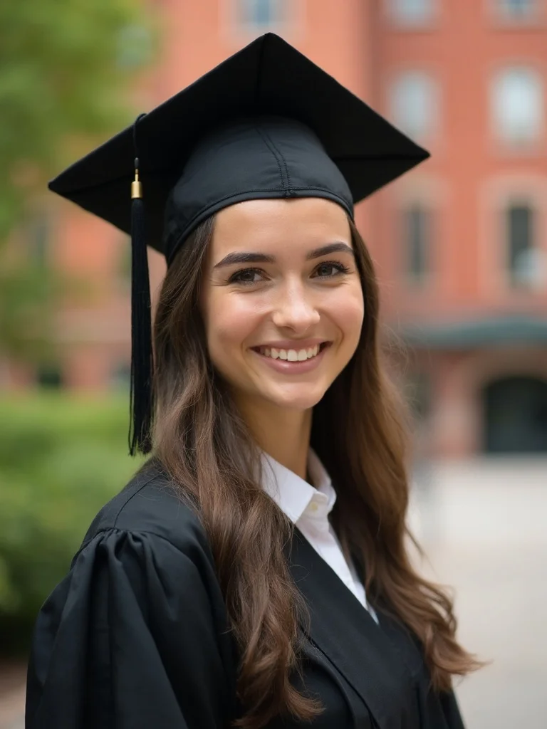 AI graduation photo - classic dark backdrop