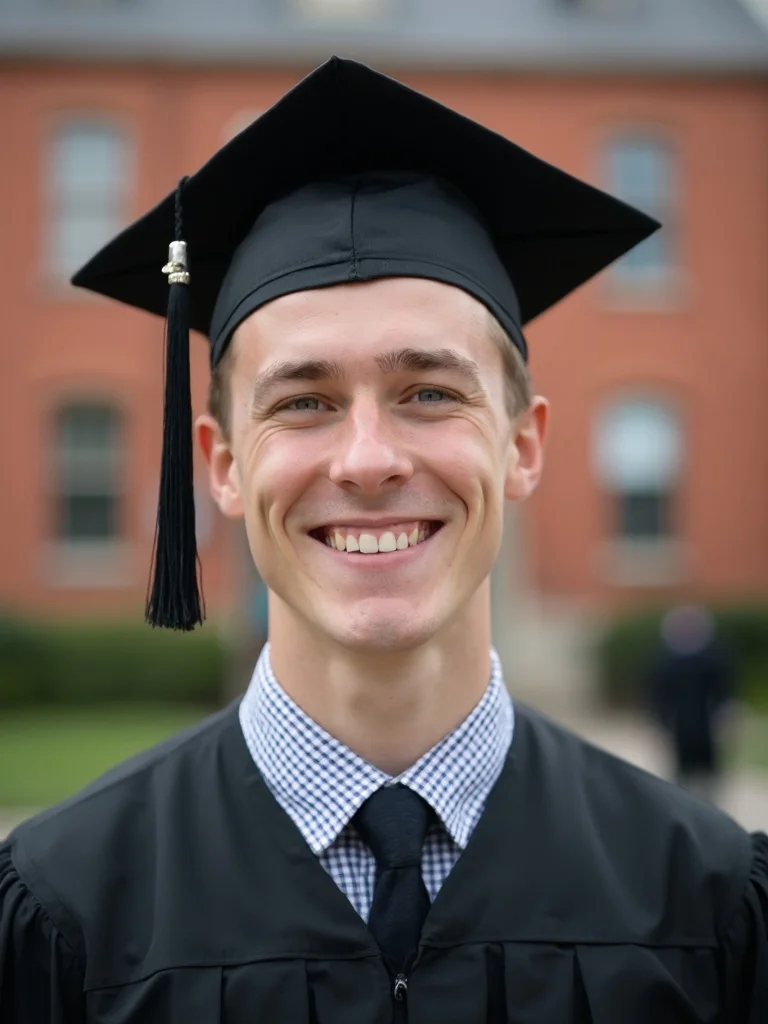 AI graduation photo - campus setting