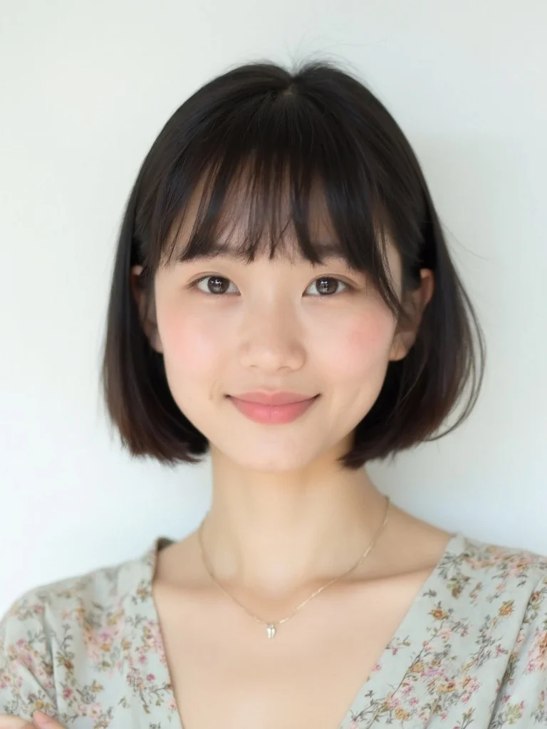 AI hairstyle generator - woman with short bob haircut preview
