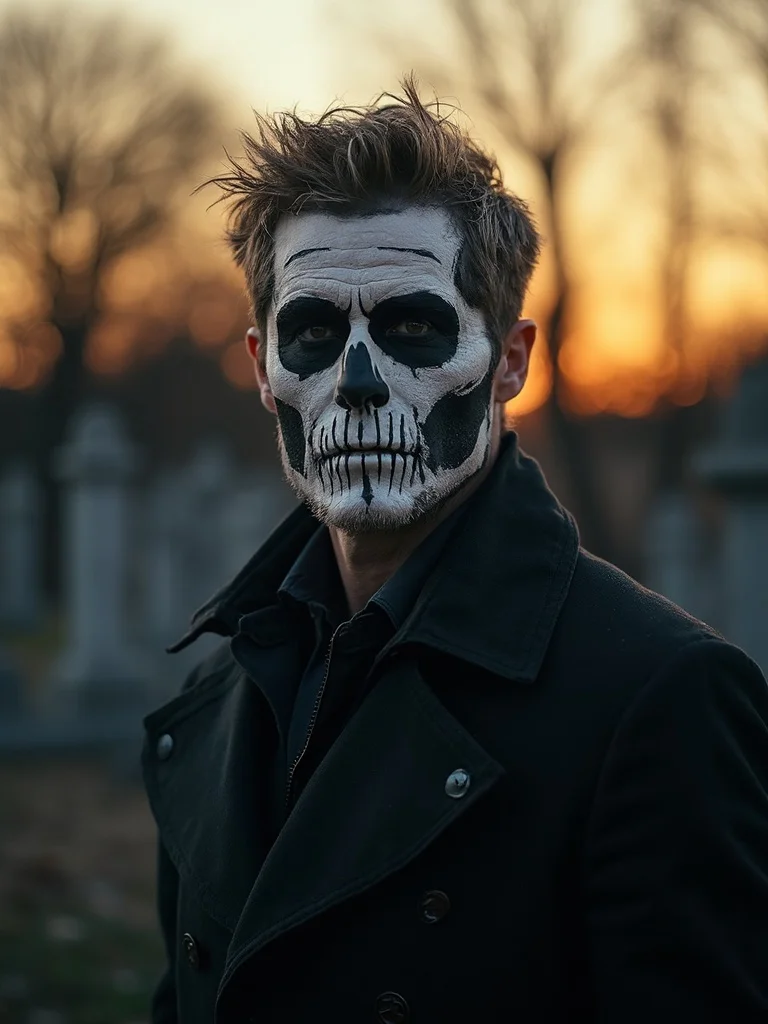 AI halloween photo - gothic portrait candlelight