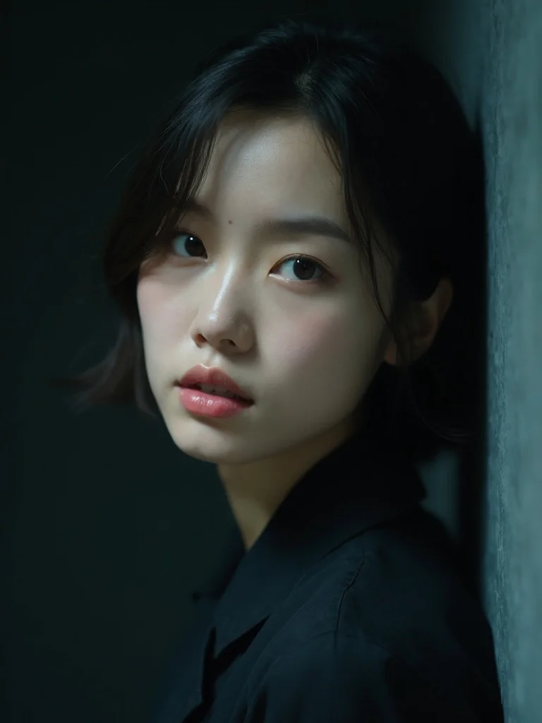K-beauty AI photo - cinematic color grading, warm tones