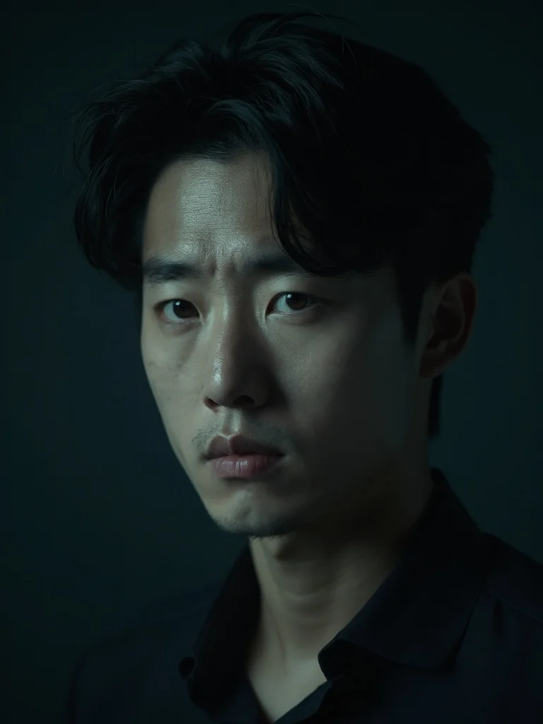 Korean photo filter - clean white background, editorial look