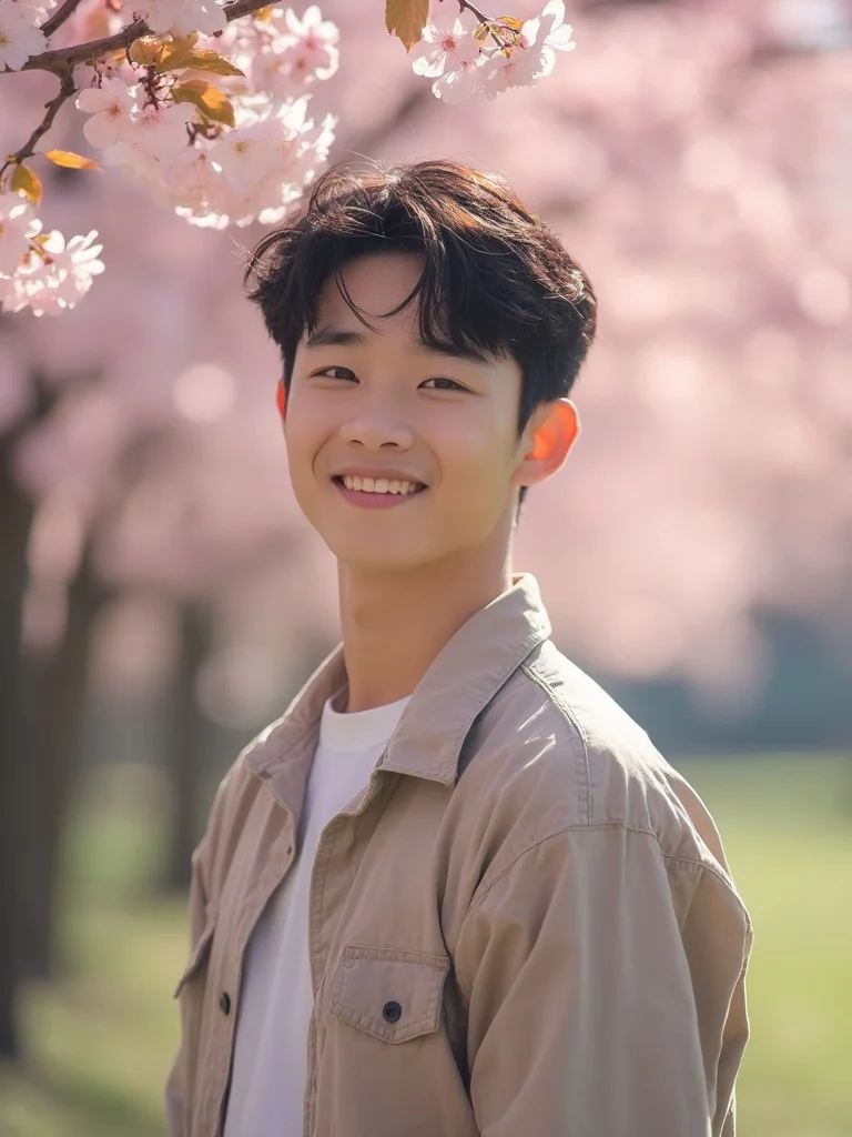 AI Korean photo filter - dark moody cinematic portrait