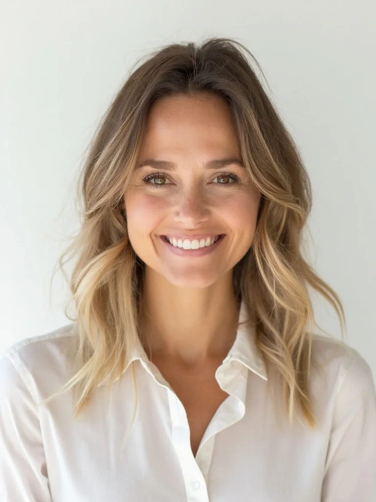 AI life coach headshot - warm natural light outdoors