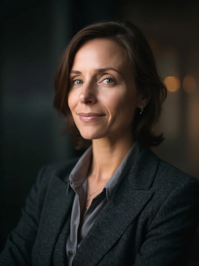 AI LinkedIn headshot example - office setting