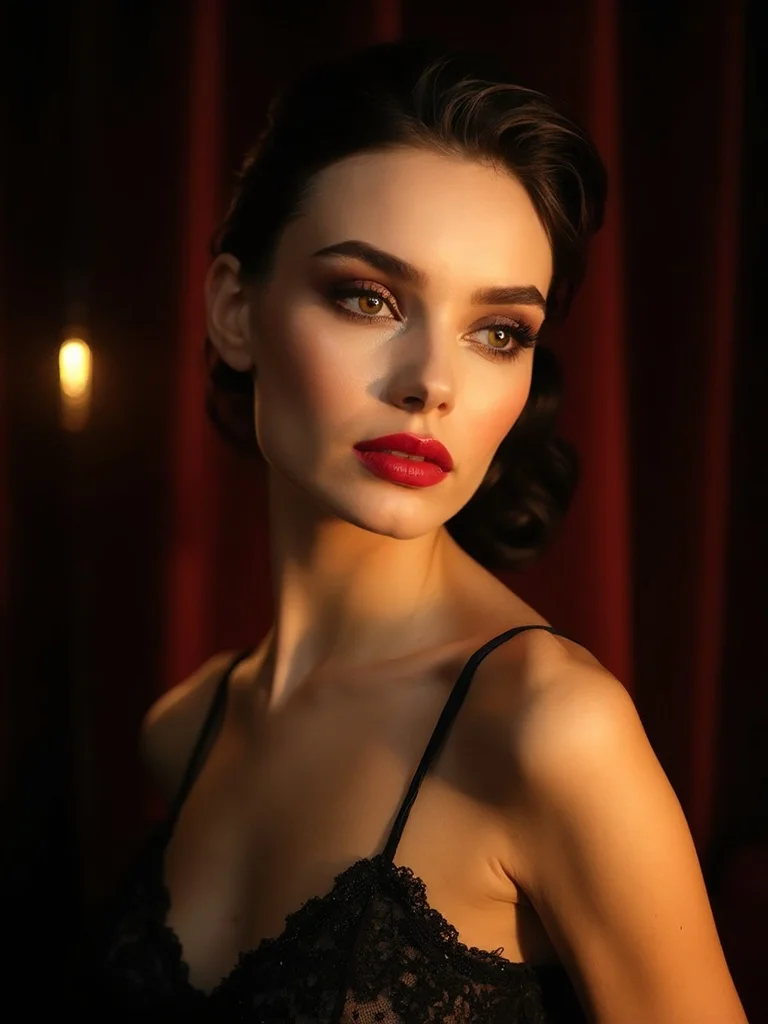 AI makeup generator - full glam evening look on woman