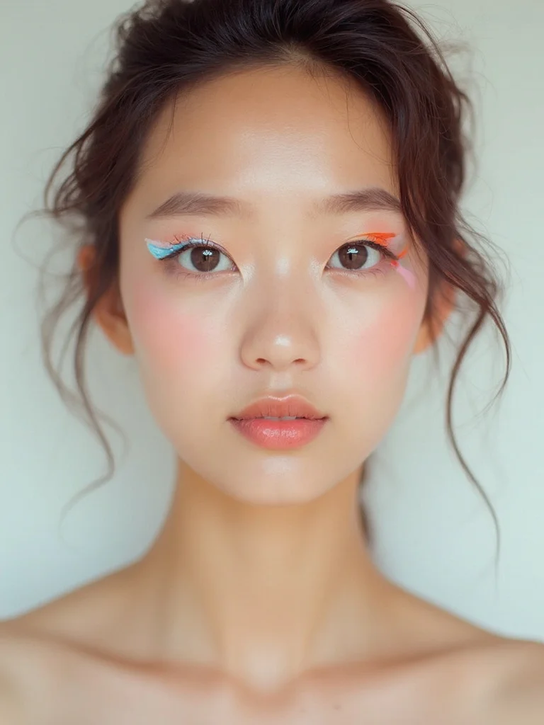 AI makeup generator - bold red lip and winged liner