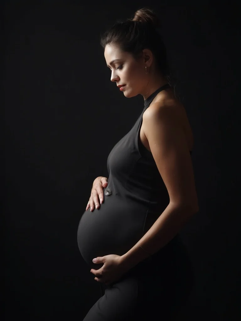 AI maternity photo - floral garden background