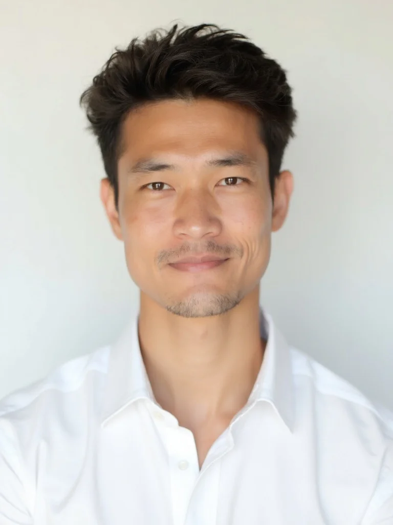 AI model headshot - natural outdoor light