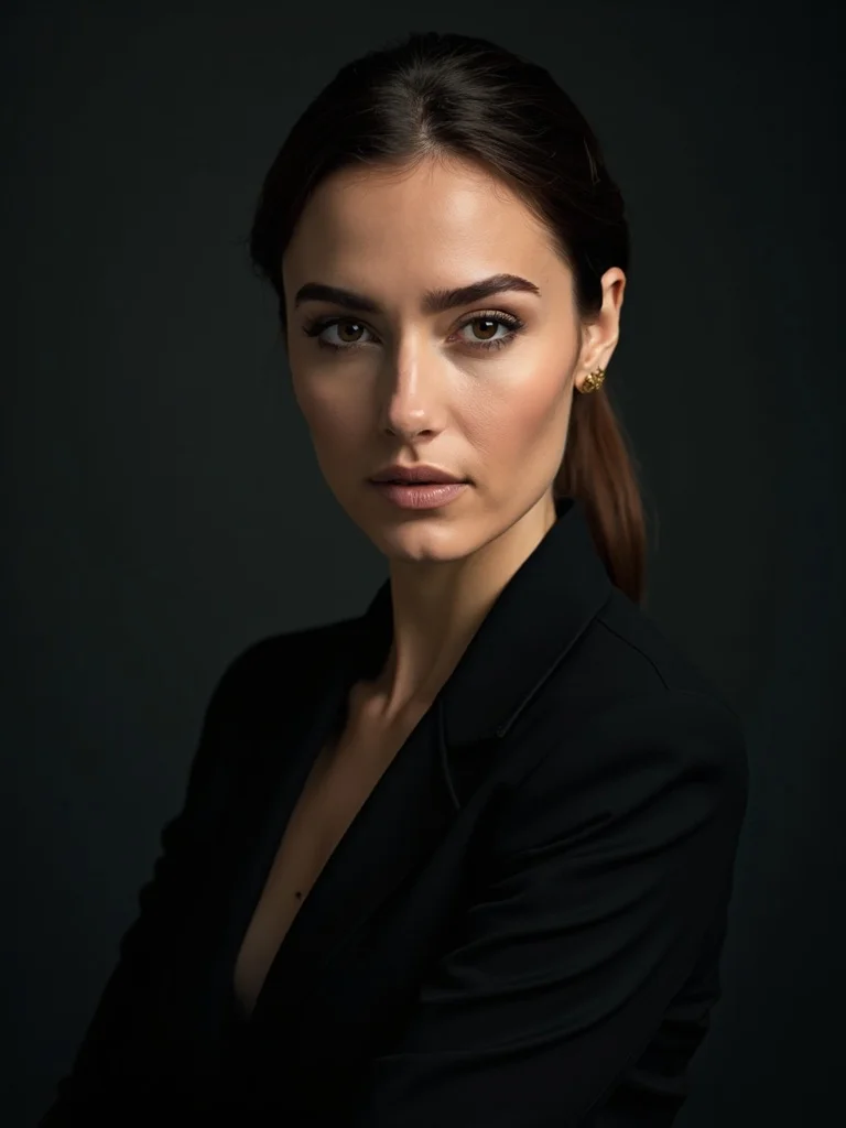 AI professional modeling headshot - editorial style