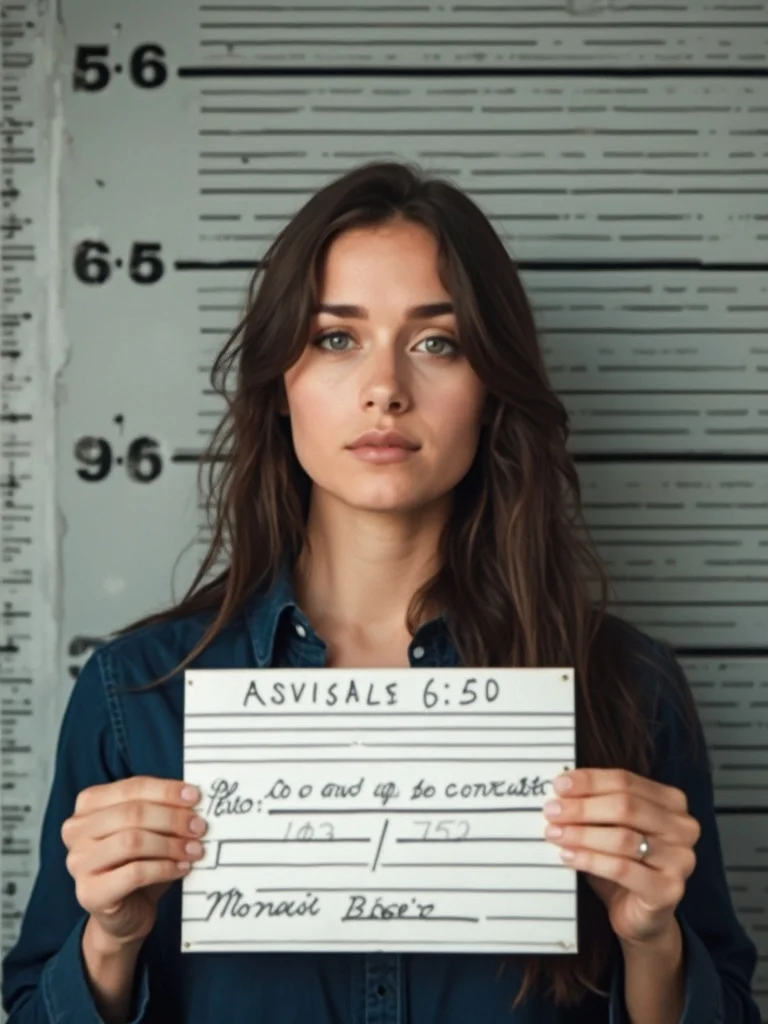 AI mugshot generator - male subject classic booking photo style