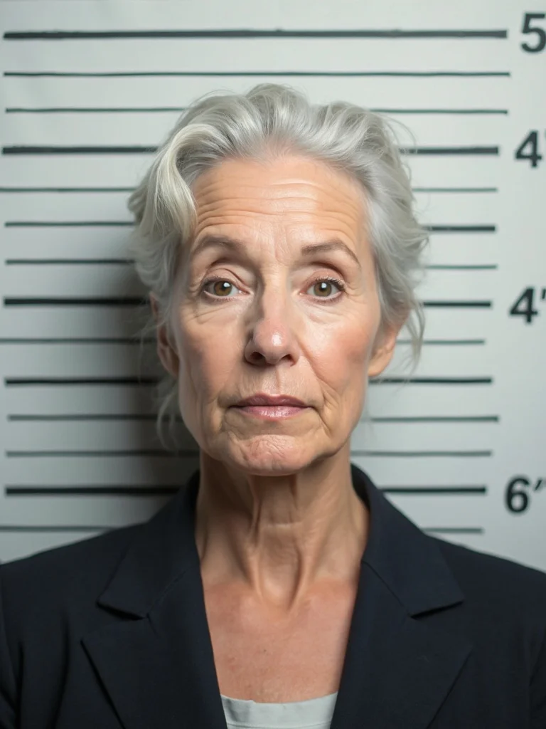 AI mugshots - older man side profile booking photo style