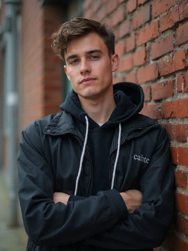 AI music artist photo - golden hour portrait