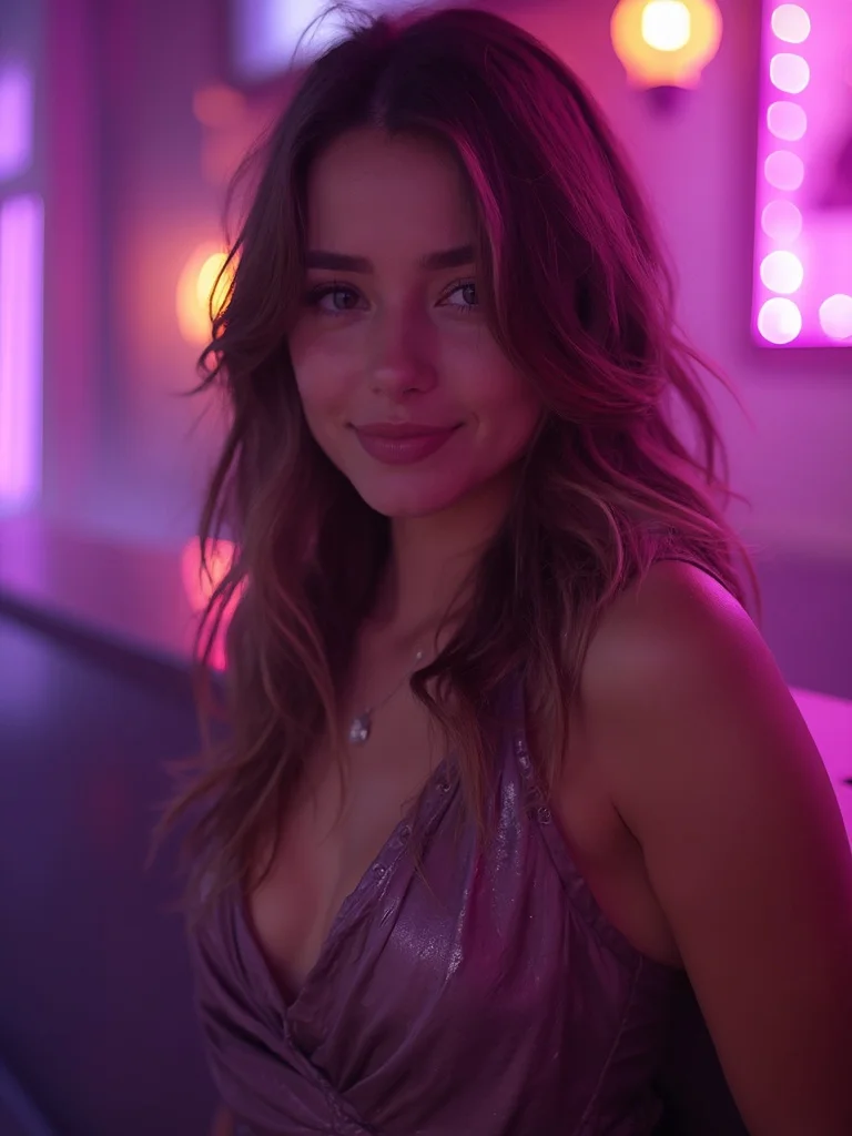 AI nightlife photography - neon bar atmosphere