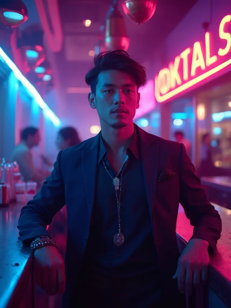 AI club photo - dramatic nightclub lighting