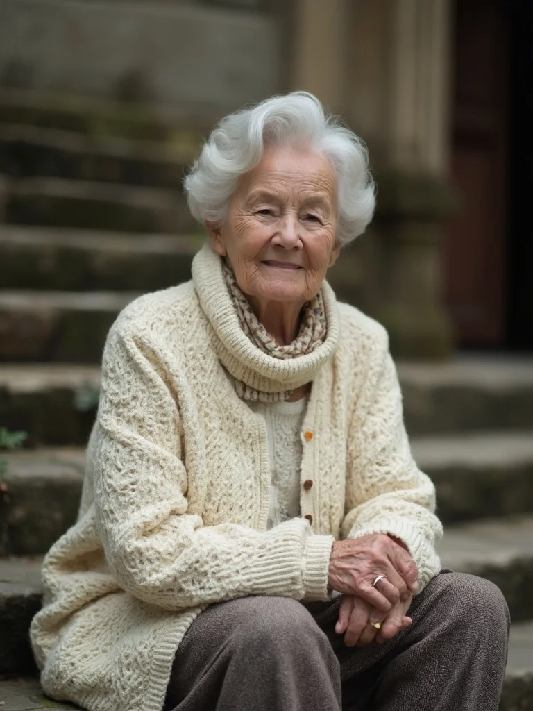 AI old money aesthetic photo - woman in soft natural light