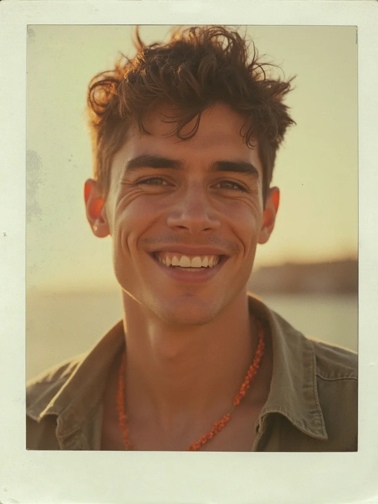 Polaroid filter portrait - man with soft studio light