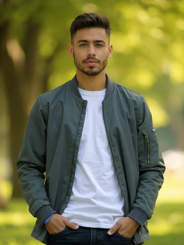AI pose generator - relaxed outdoor seated pose
