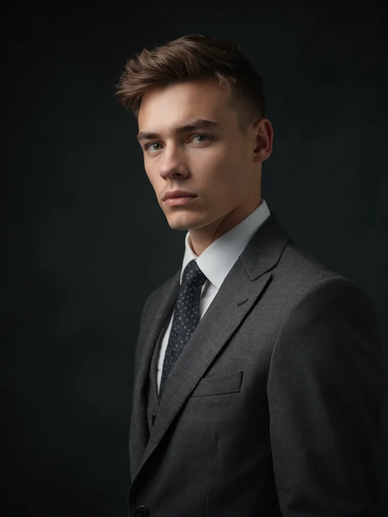 AI prom photo - moody evening cityscape background