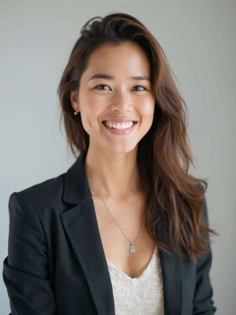 AI startup headshot - founder in modern office setting