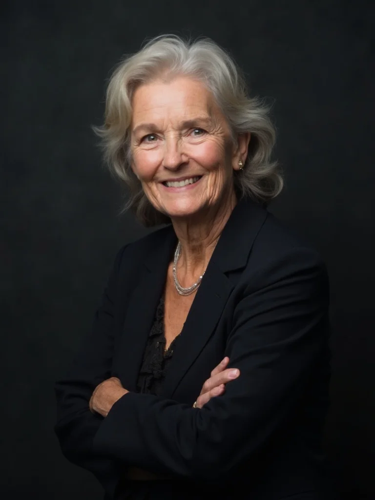 AI founder headshot - dark studio professional look
