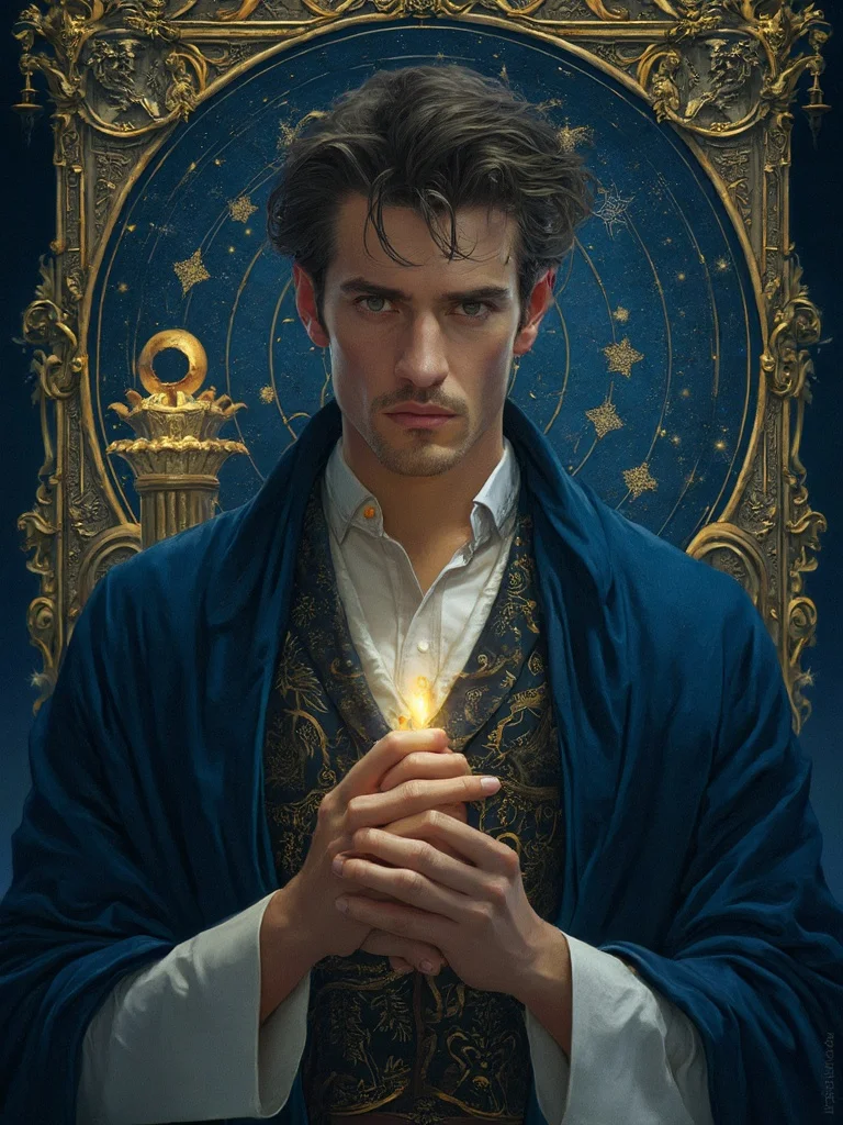AI tarot card portrait - man depicted as The Emperor card