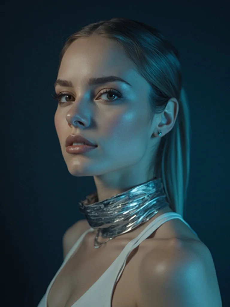 AI y2k photo - butterfly clips and frosted lip gloss look