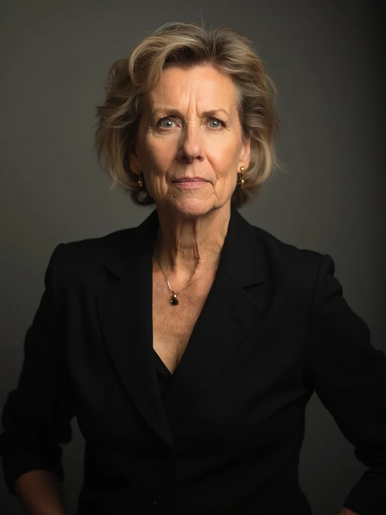 Example of professional headshot - outdoor blurred background, confident expression