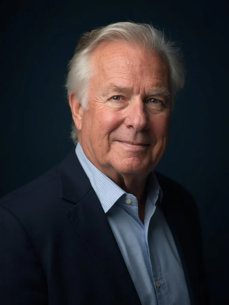 Professional headshot example - man in office setting, relaxed look