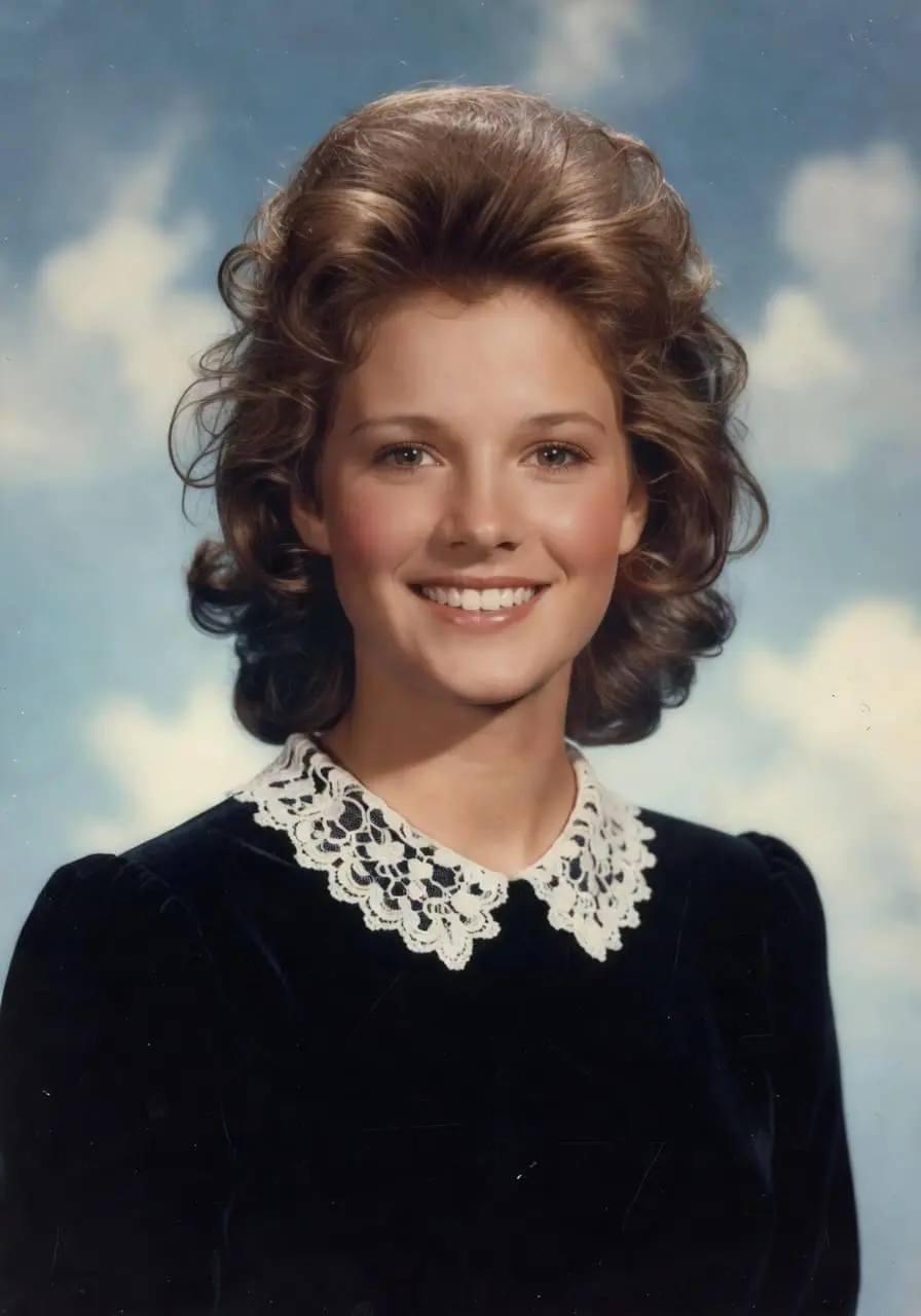 AI yearbook photo - 80s style